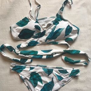 Cupshe Fresh Leaves Bikini Set